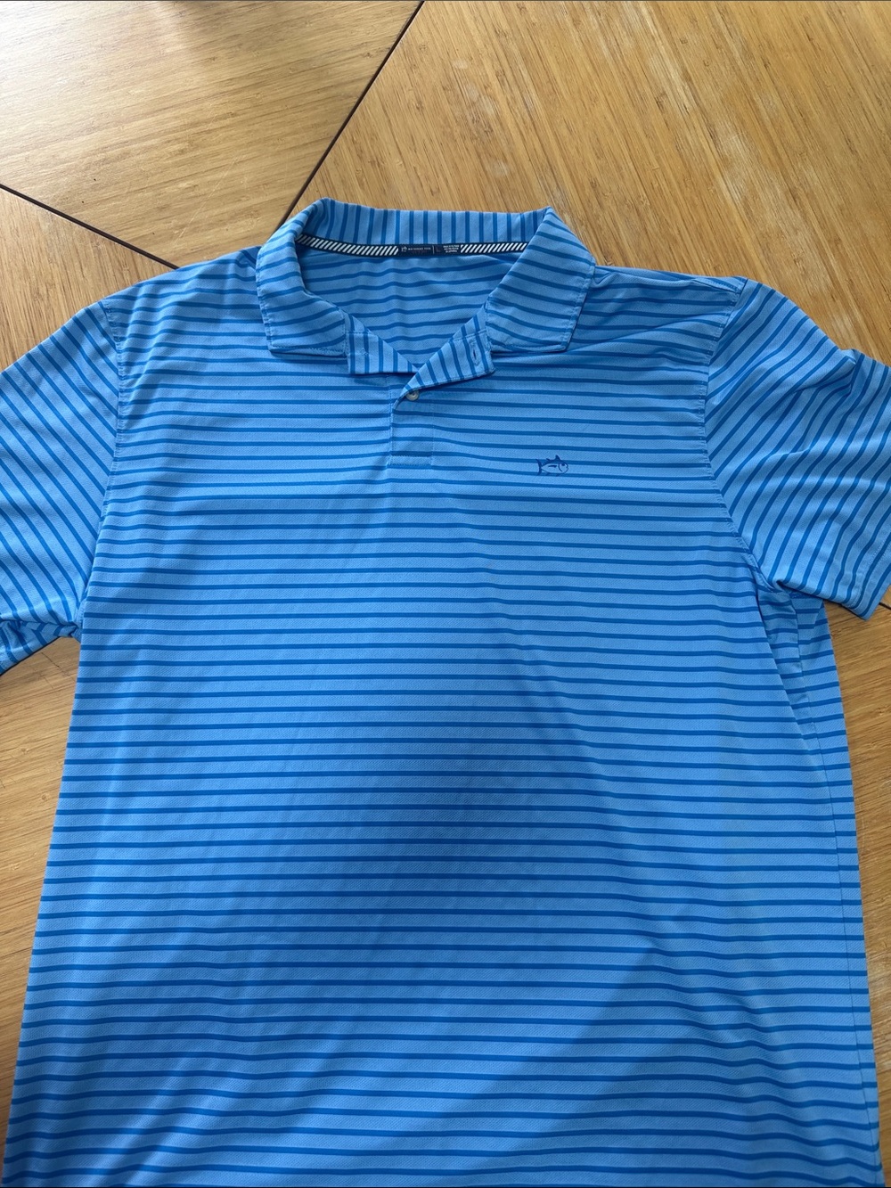 Southern Tide Blue Striped Performance Polo